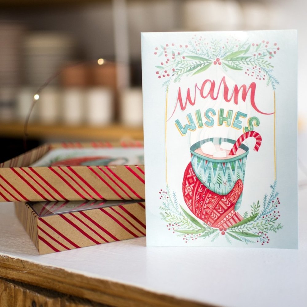 RVSP Warm Wishes Christmas Holiday Cards+ Envelopes